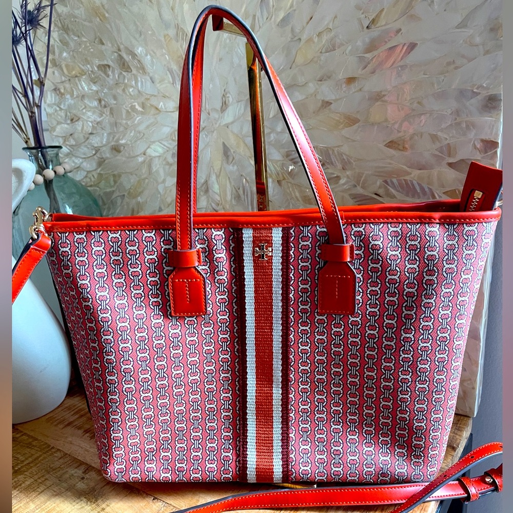 TORY BURCH Convertible Zipper Tote Bag Shoulder Bag Crossbody
